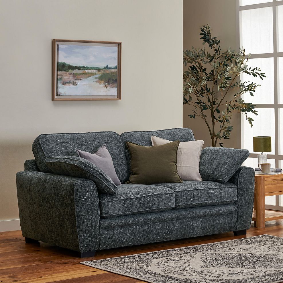 Melbourne 3 Seater Sofa in Enzo Slate Fabric 2