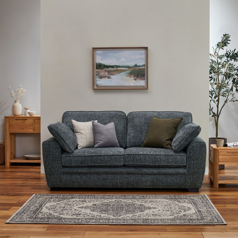 Melbourne 3 Seater Sofa in Enzo Slate Fabric 1