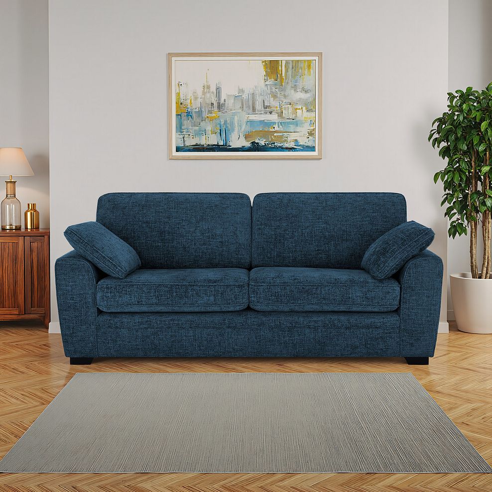 Melbourne 4 Seater Sofa in Enzo Marine Fabric 1