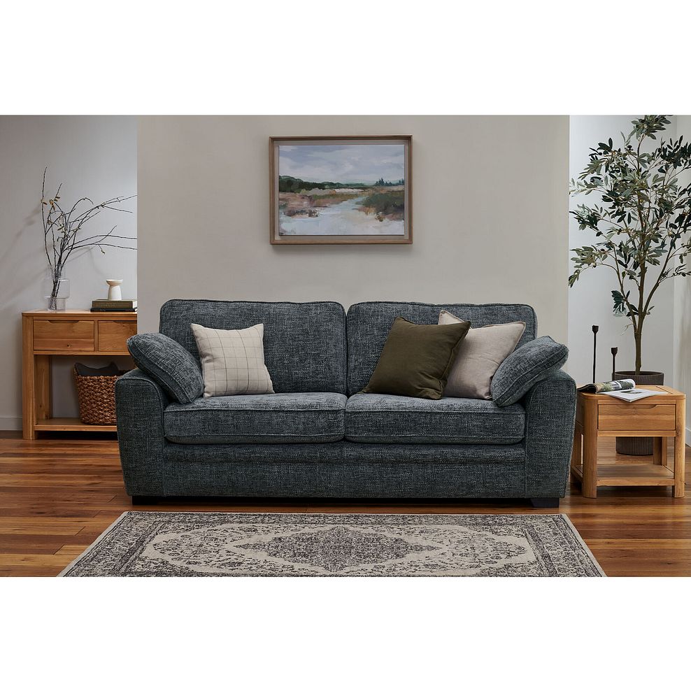 Melbourne 4 Seater Sofa in Enzo Slate Fabric 1
