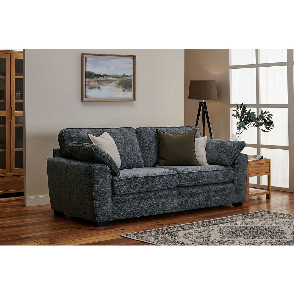 Melbourne 4 Seater Sofa in Enzo Slate Fabric 2