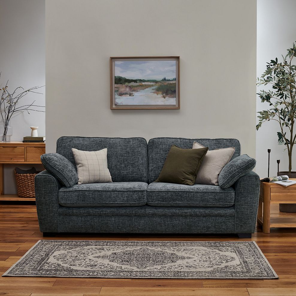 Melbourne 4 Seater Sofa in Enzo Slate Fabric 1