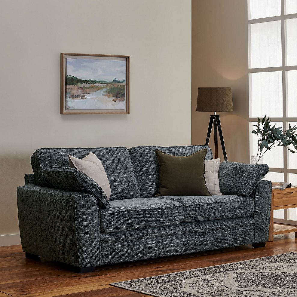 Melbourne 4 Seater Sofa in Enzo Slate Fabric 2