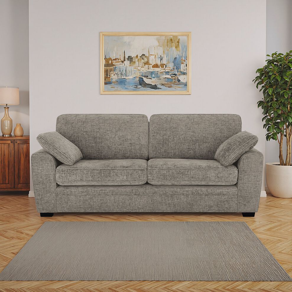Melbourne 4 Seater Sofa in Enzo Stone Fabric 1