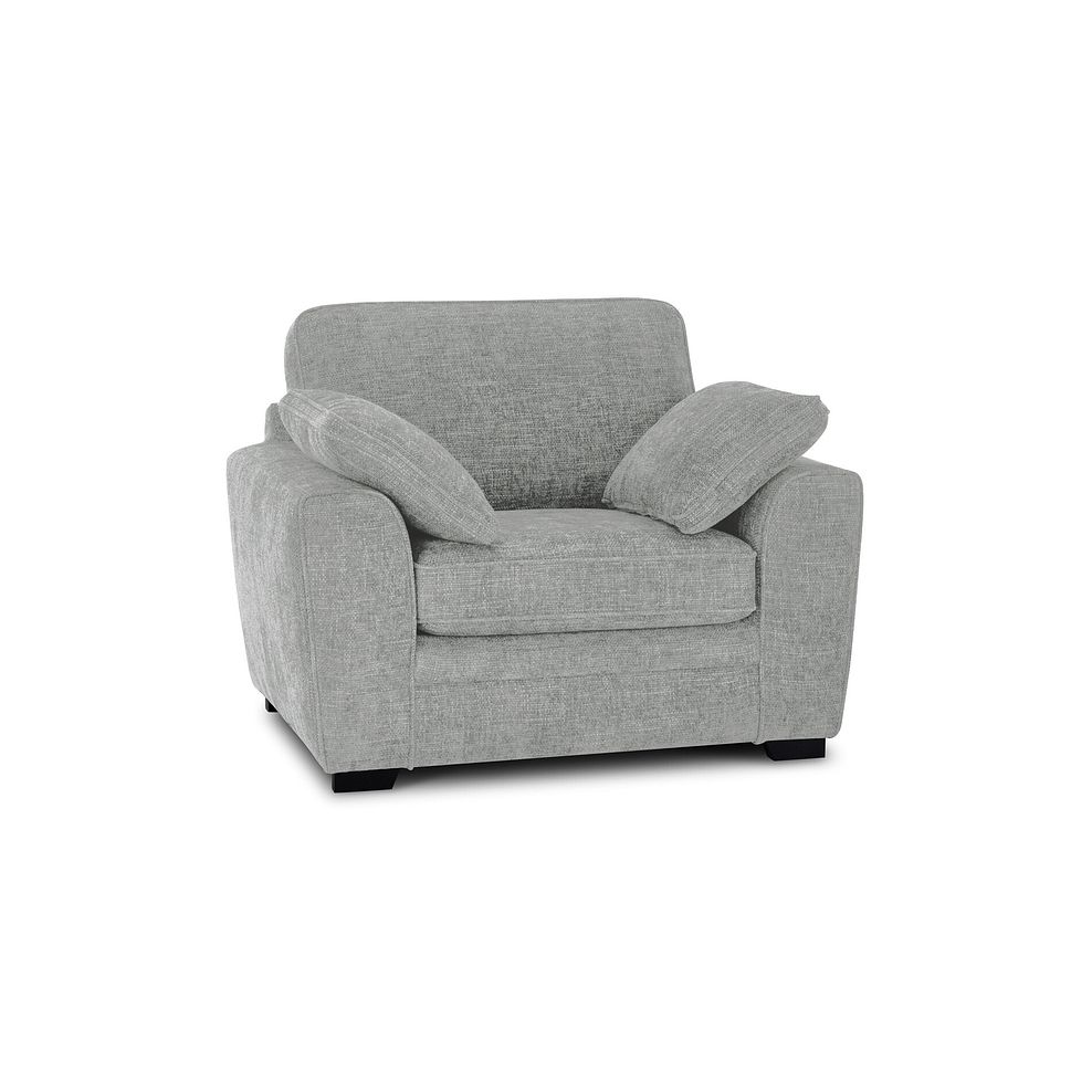 Melbourne Armchair in Enzo Silver Fabric 1