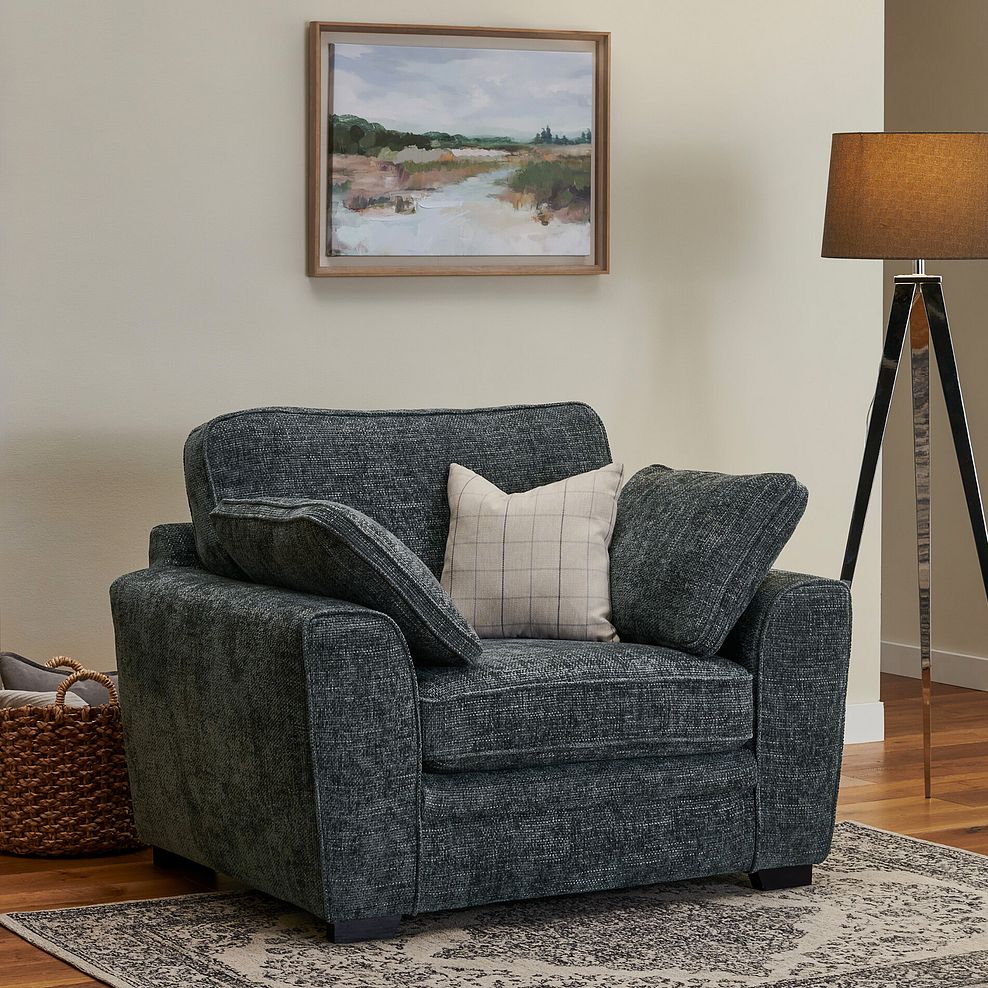 Melbourne Armchair in Enzo Slate Fabric 2