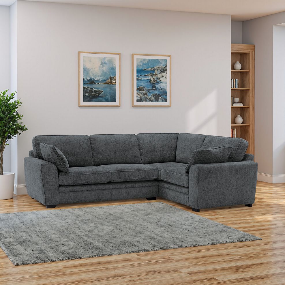 Melbourne Left Hand Corner Sofa in Enzo Slate Fabric 1