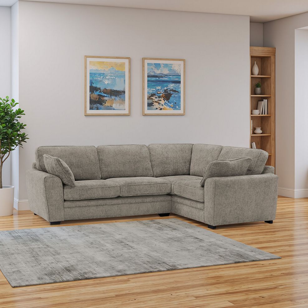 Melbourne Left Hand Corner Sofa in Enzo Stone Fabric 1