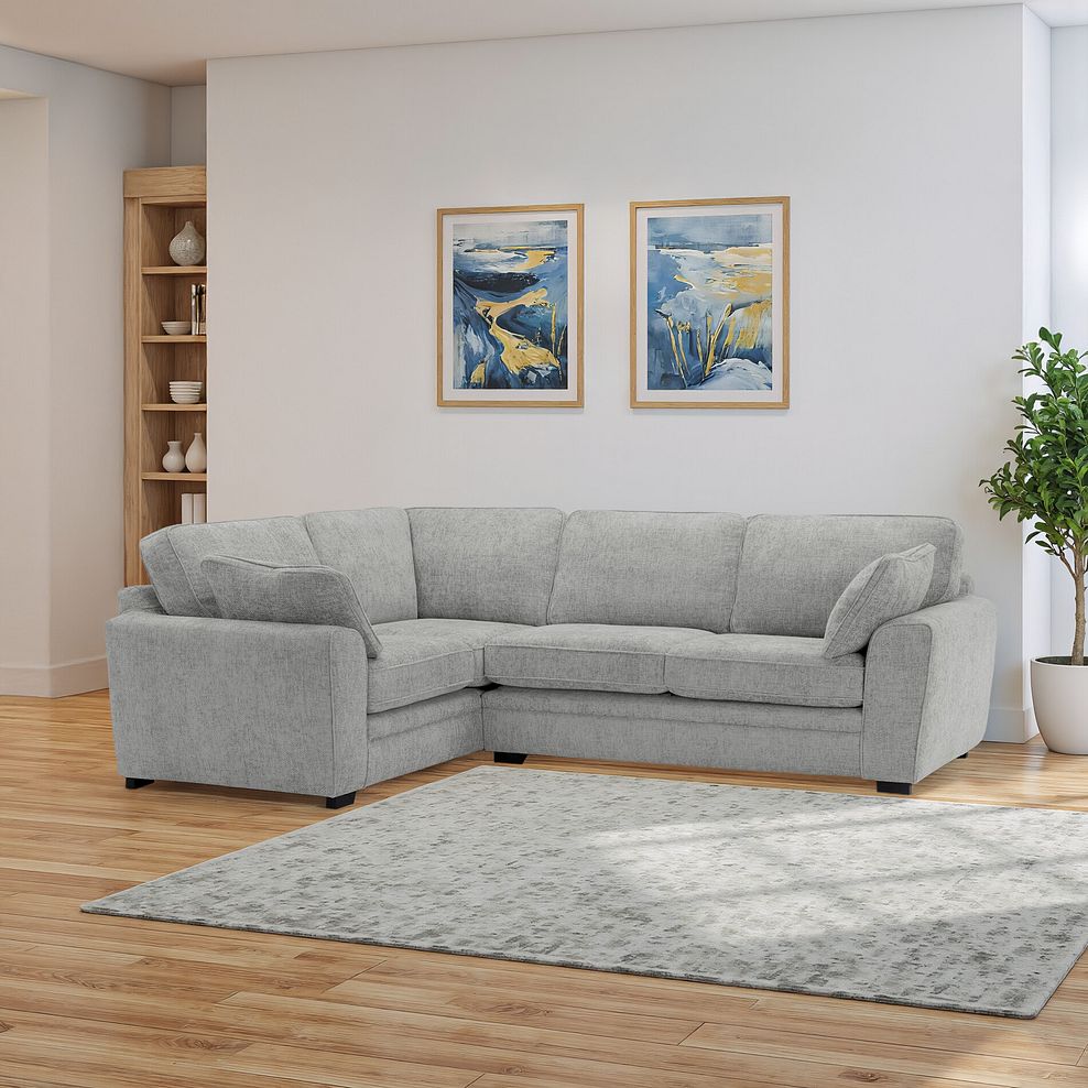 Melbourne Right Hand Corner Sofa in Enzo Silver Fabric 1