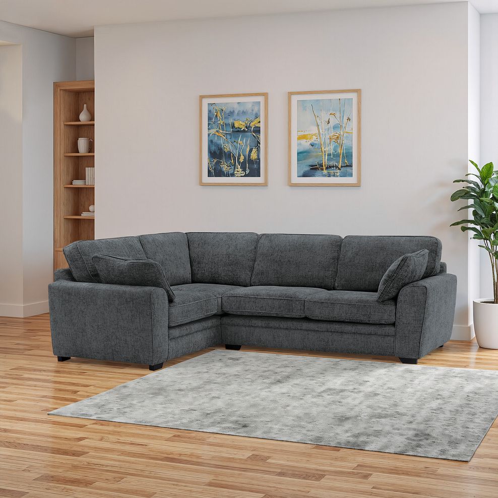 Melbourne Right Hand Corner Sofa in Enzo Slate Fabric 1