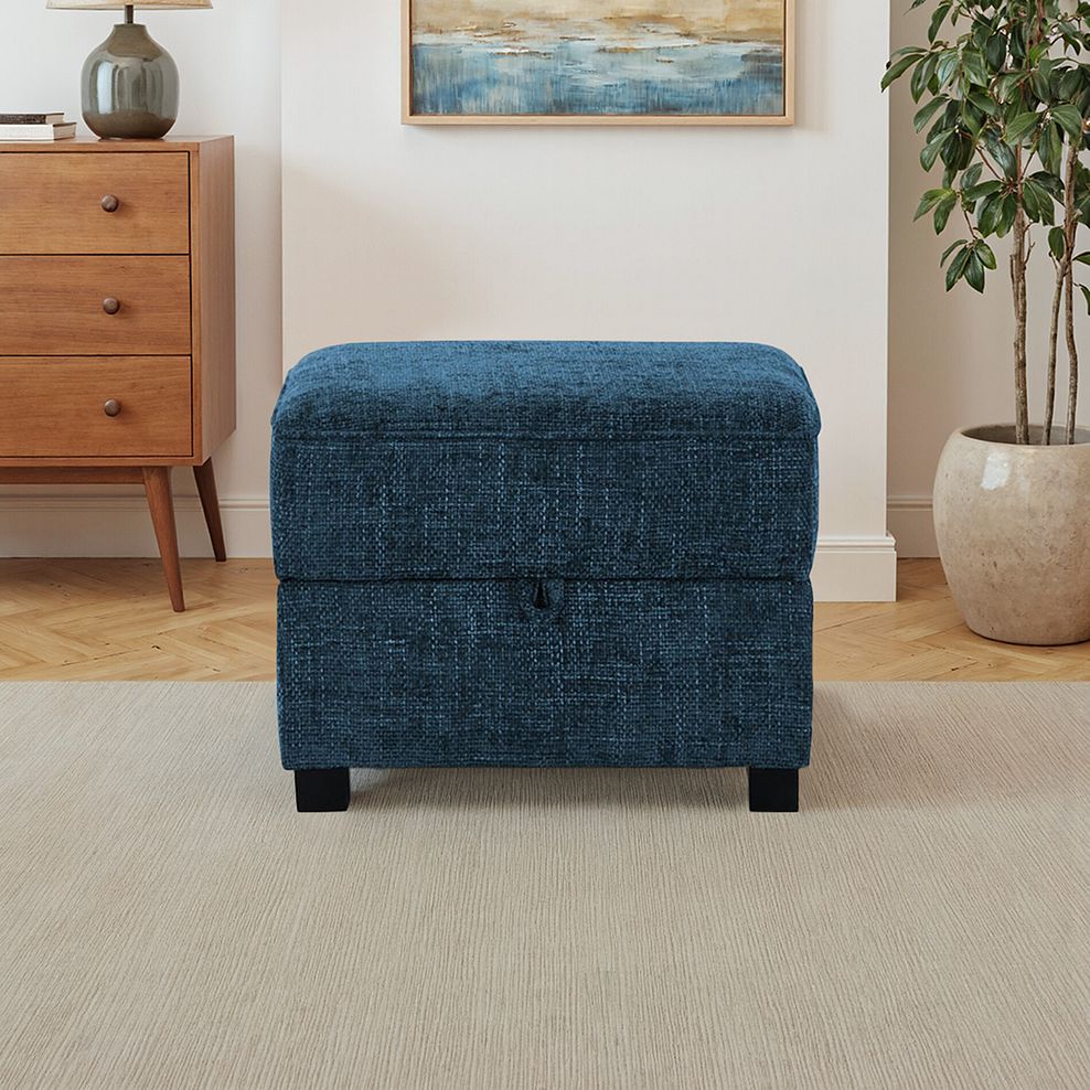 Melbourne Storage Footstool in Enzo Marine Fabric 1