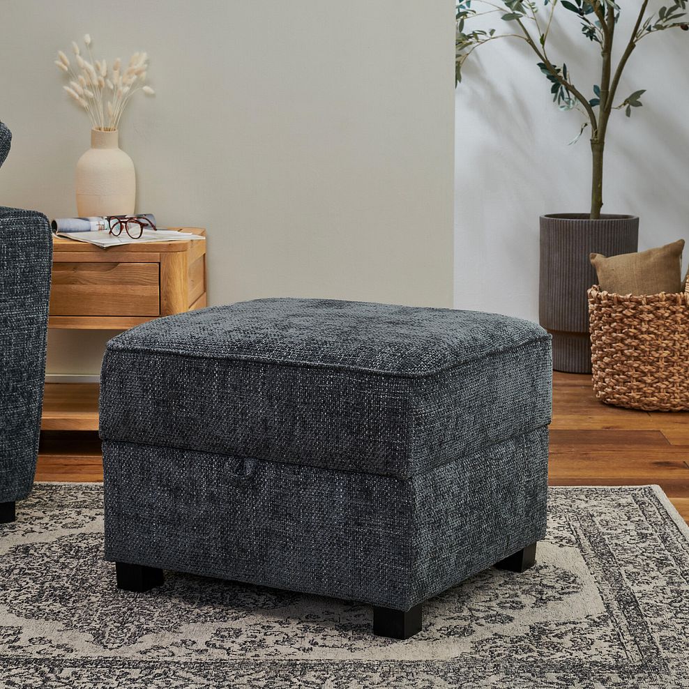 Melbourne Storage Footstool in Enzo Slate Fabric 1