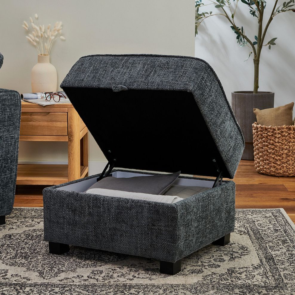 Melbourne Storage Footstool in Enzo Slate Fabric 2