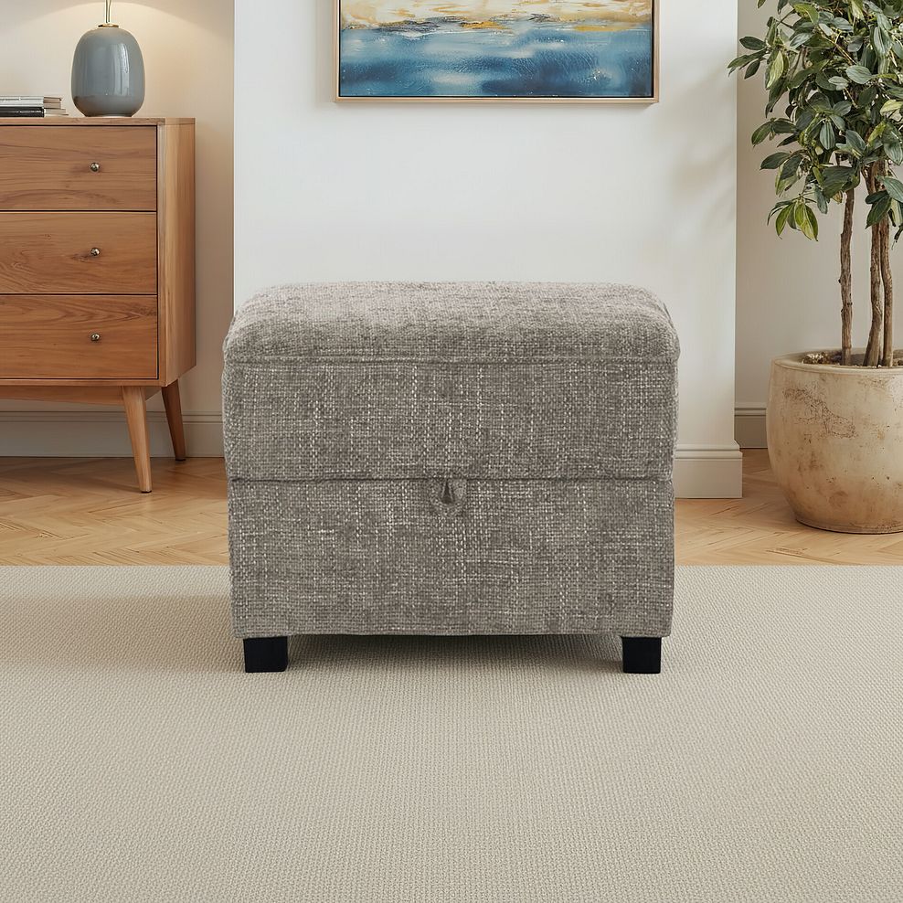 Melbourne Storage Footstool in Enzo Stone Fabric 1