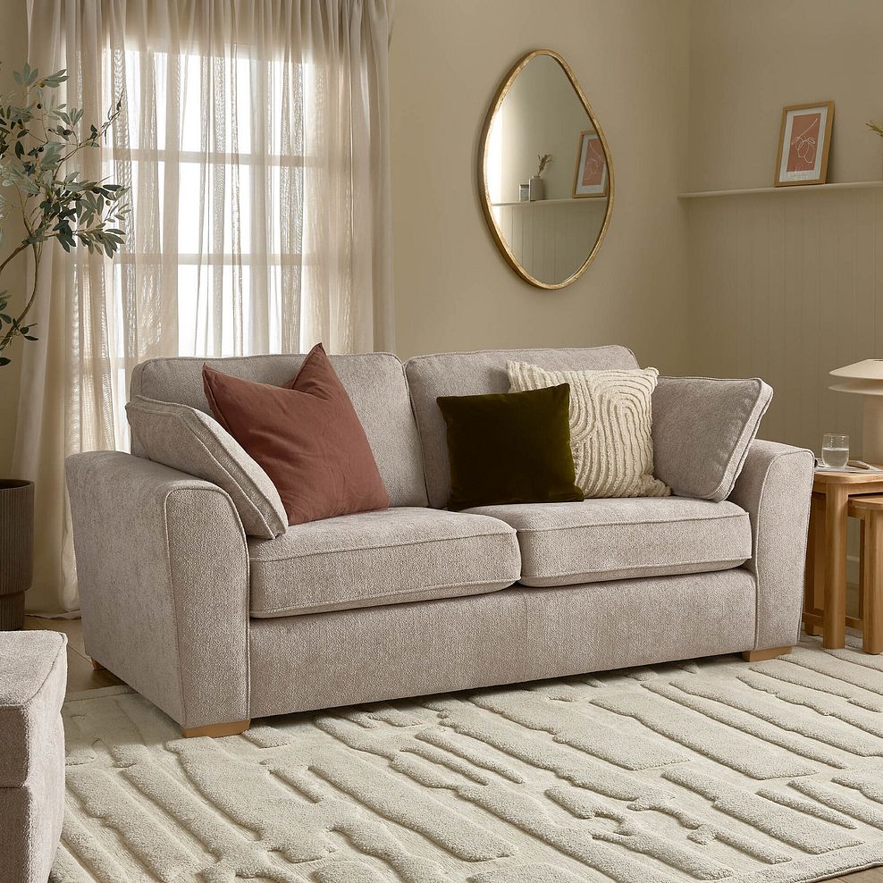 Melton 4 Seater Sofa in  Tilda Latte Fabric 1