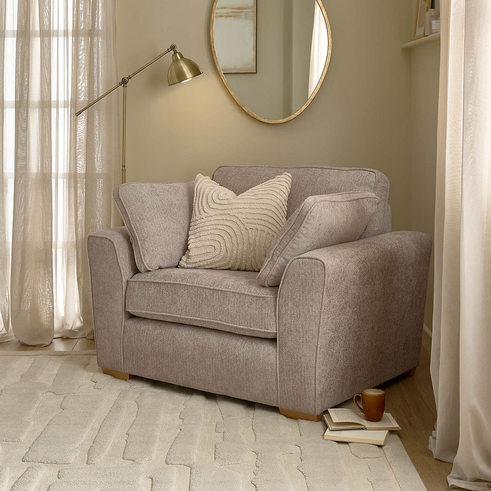 Melton Armchair in  Tilda Latte Fabric 1