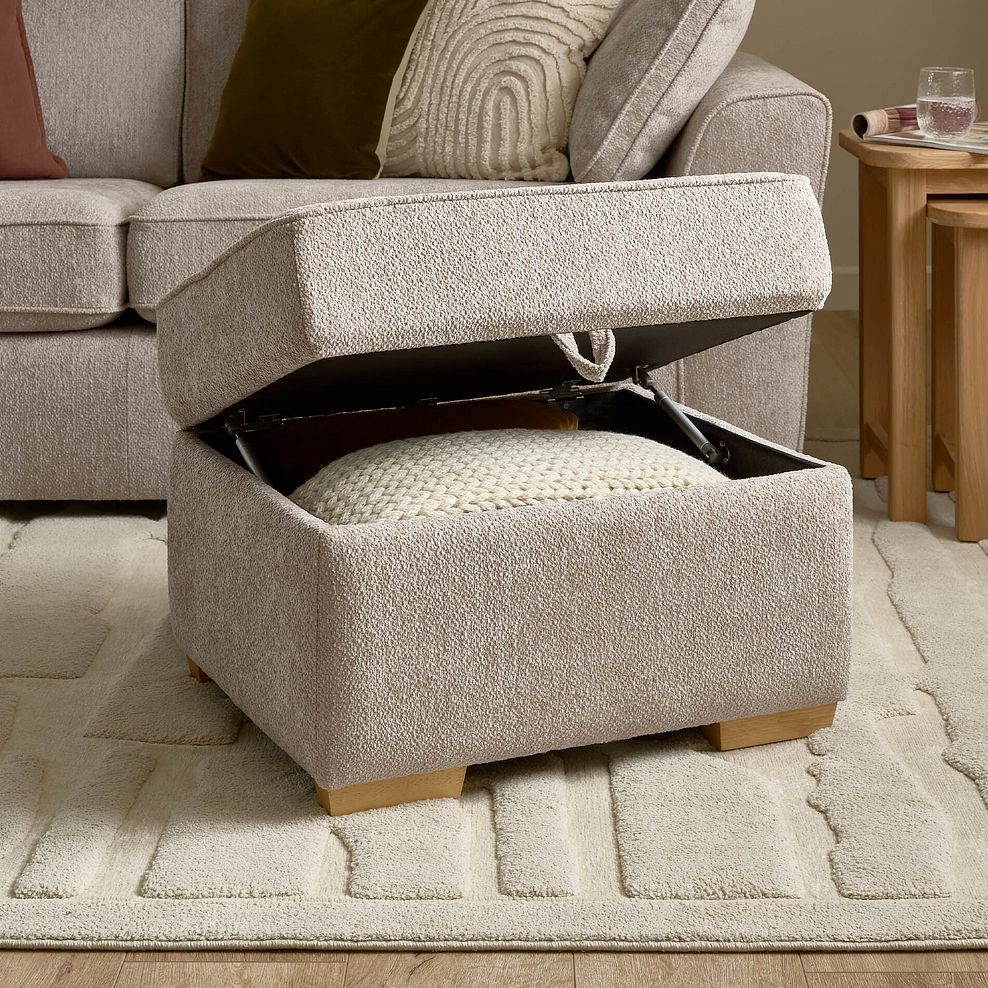 Melton Storage Footstool in  Tilda Latte Fabric 2