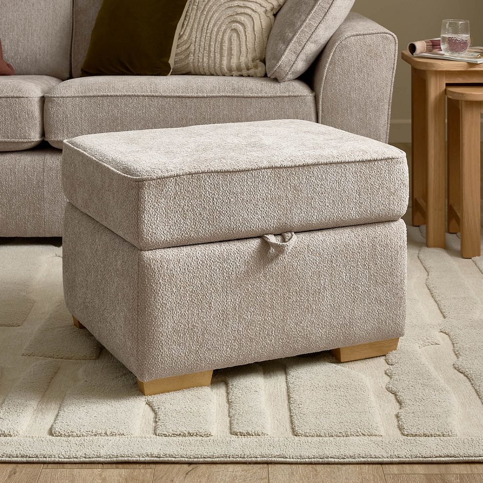 Melton Storage Footstool in  Tilda Latte Fabric 1