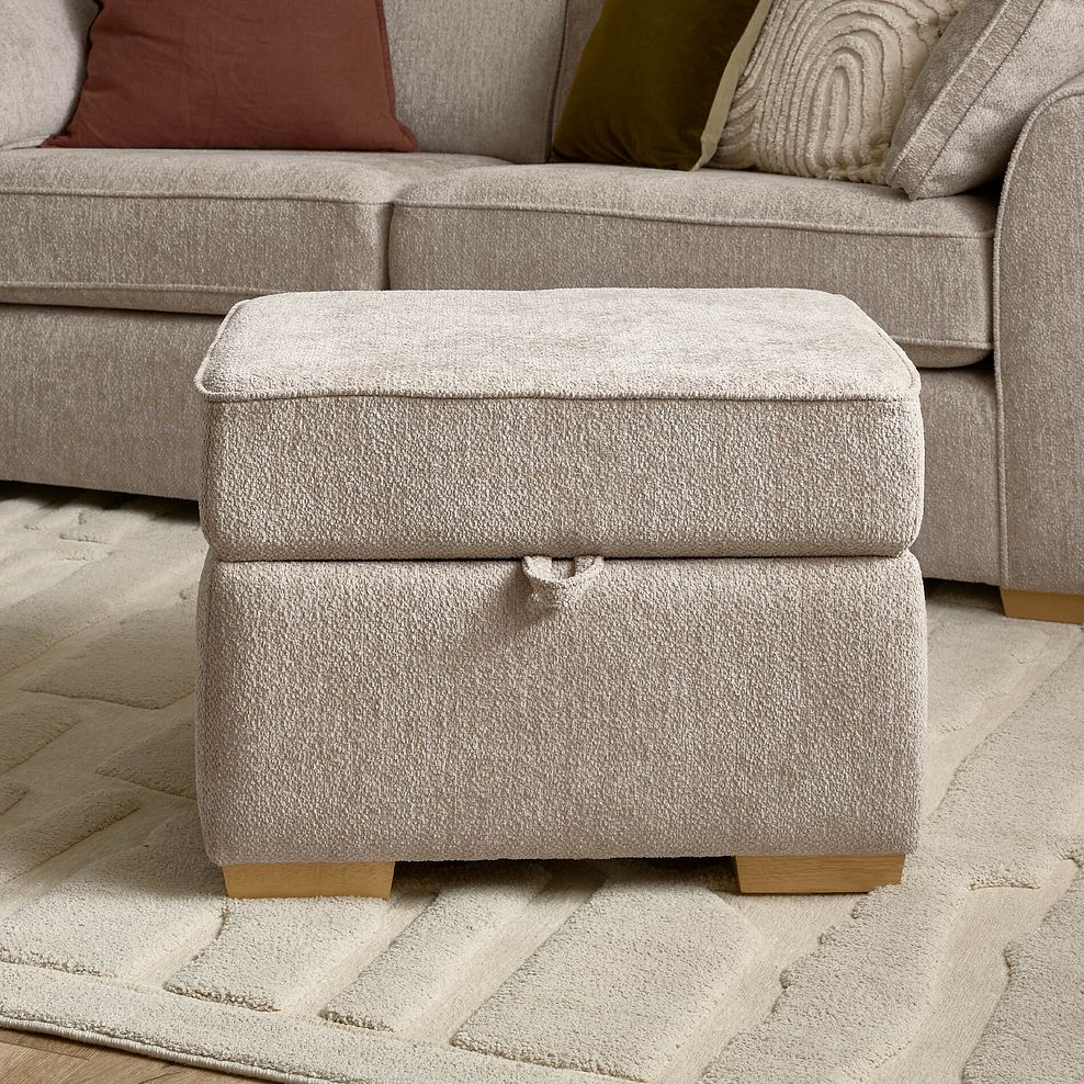 Melton Storage Footstool in  Tilda Latte Fabric 3