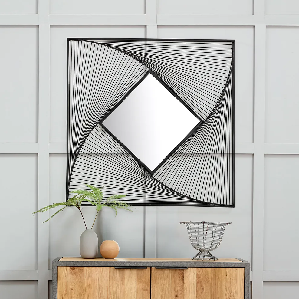 Skylar Metal Wall Mirror - Black 1