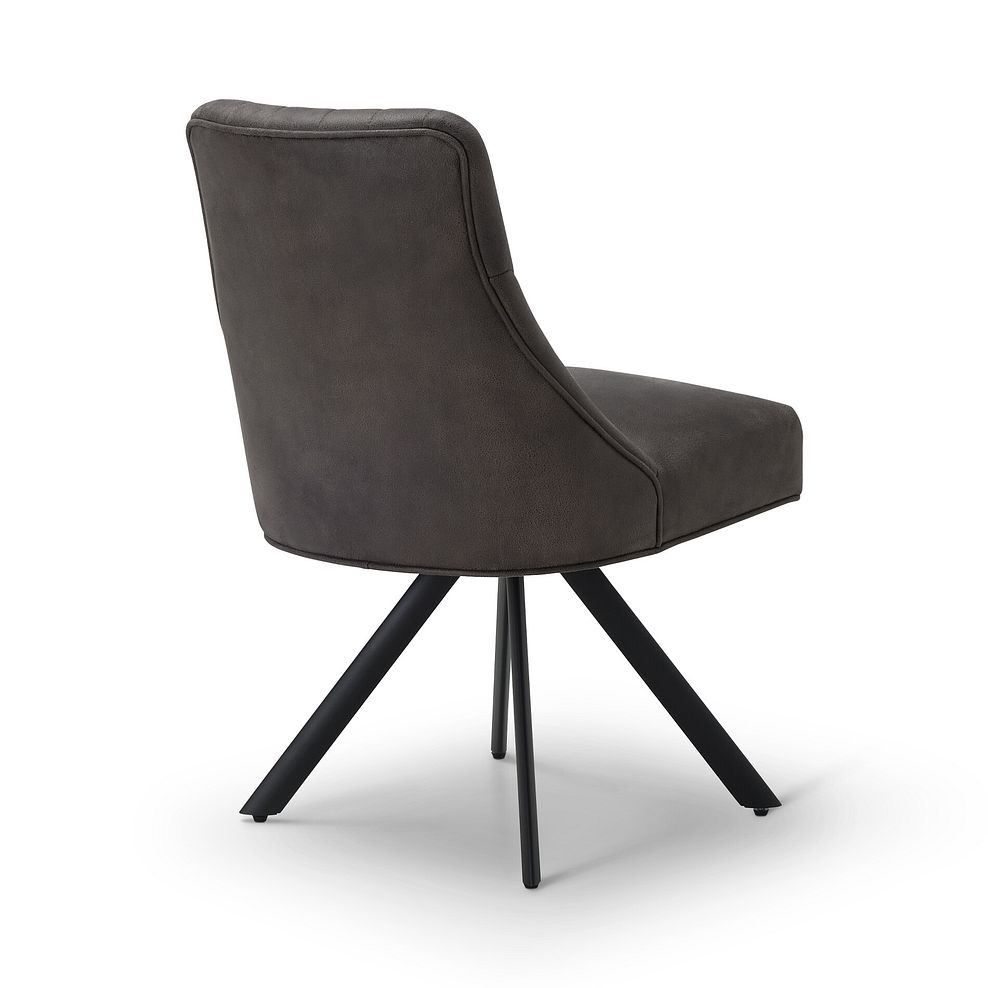 Mia Upholstered Chair with Black Metal Legs in Altara Graphite Fabric 6