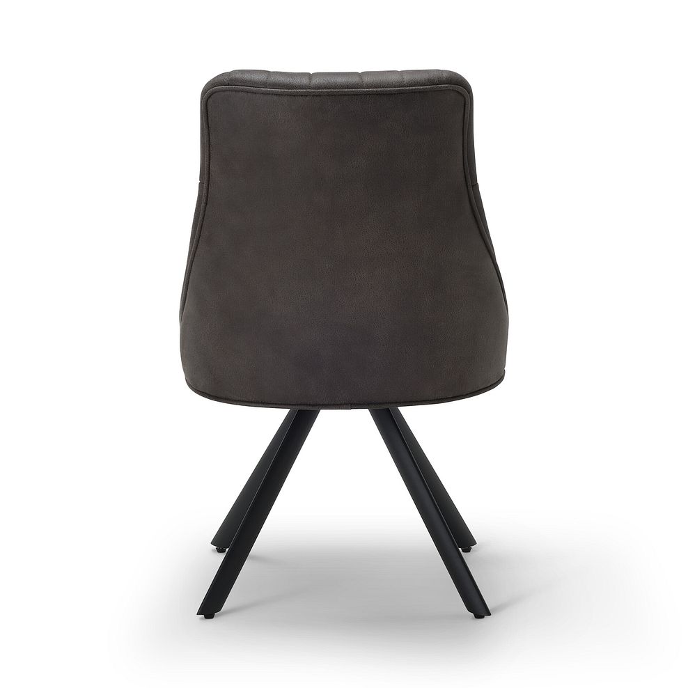 Mia Upholstered Chair with Black Metal Legs in Altara Graphite Fabric 7