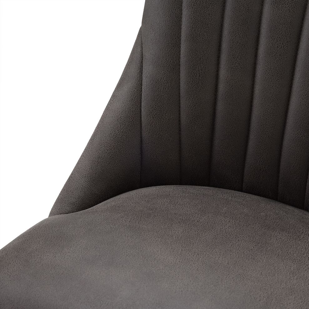 Mia Upholstered Chair with Black Metal Legs in Altara Graphite Fabric 8
