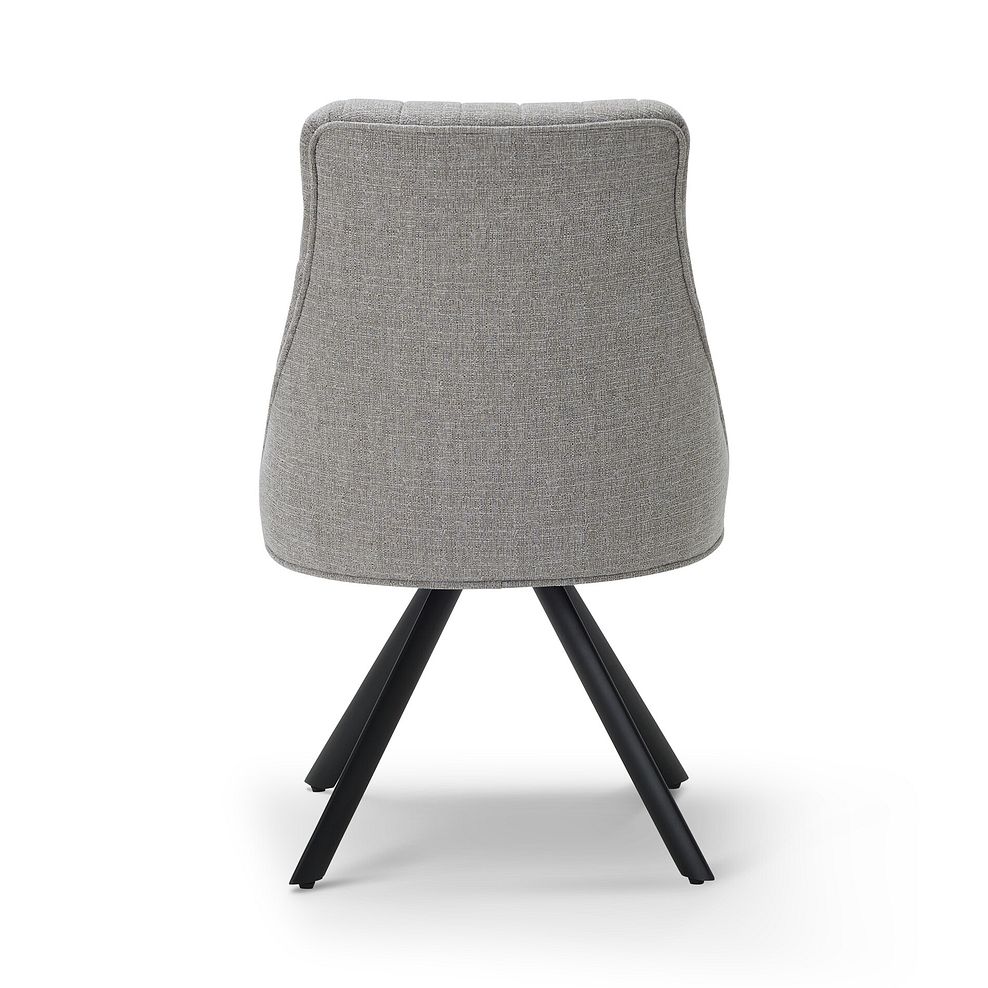 Mia Upholstered Chair with Black Metal Legs in Conway Champagne Fabric 7