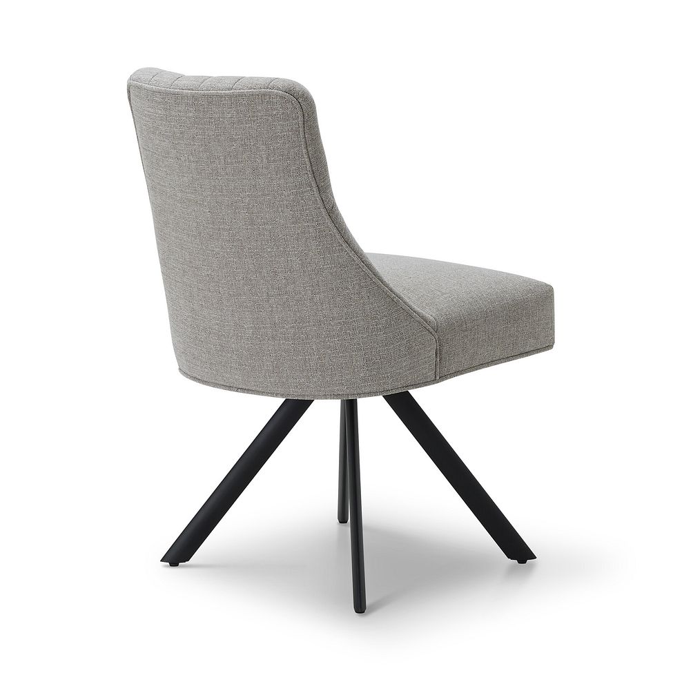 Mia Upholstered Chair with Black Metal Legs in Conway Champagne Fabric 6