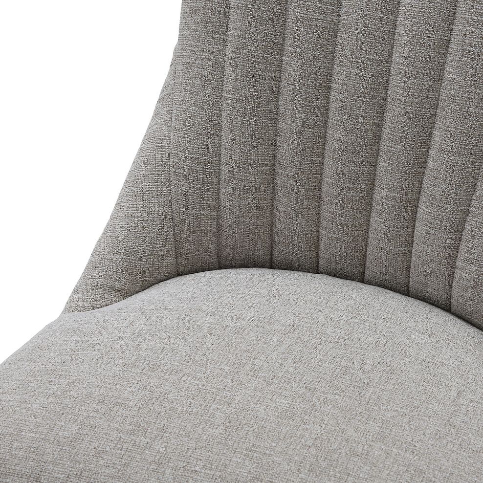 Mia Upholstered Chair with Black Metal Legs in Conway Champagne Fabric 8