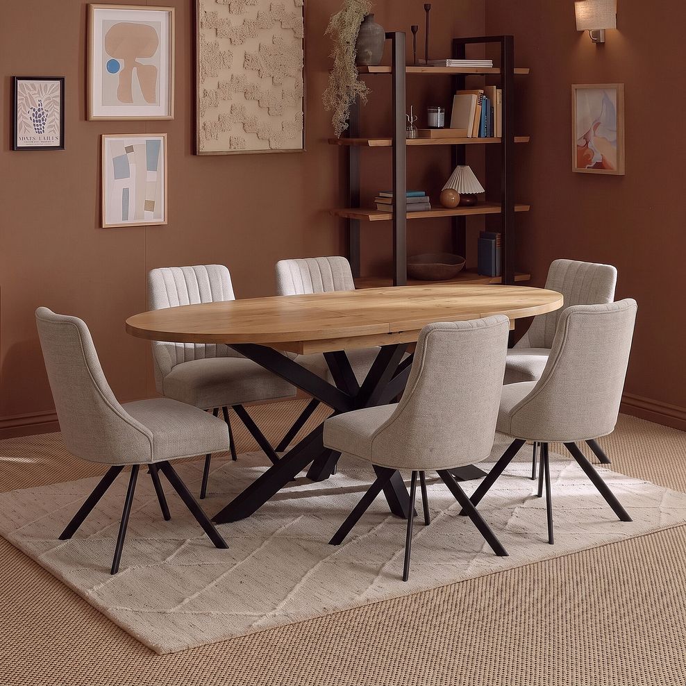 Mia Upholstered Chair with Black Metal Legs in Conway Champagne Fabric 1