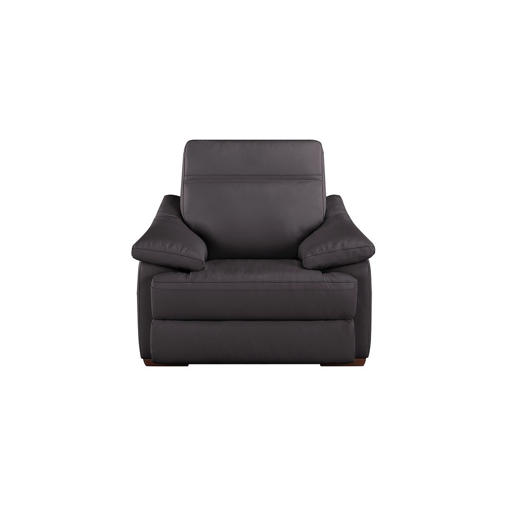 Milano Armchair in Grey Leather Thumbnail 2