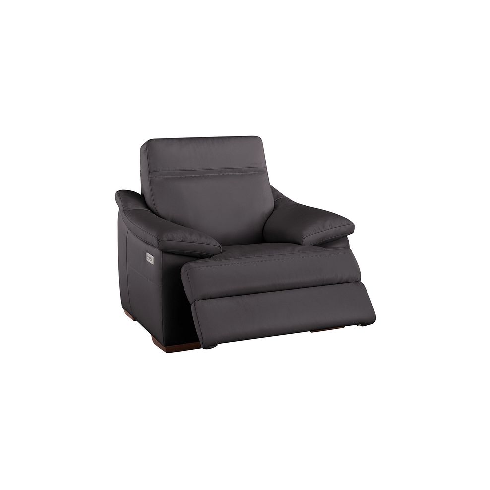 Milano Triple Motion Recliner Armchair in Grey Leather Thumbnail 3