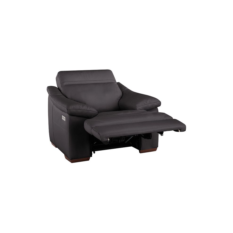 Milano Triple Motion Recliner Armchair in Grey Leather Thumbnail 4