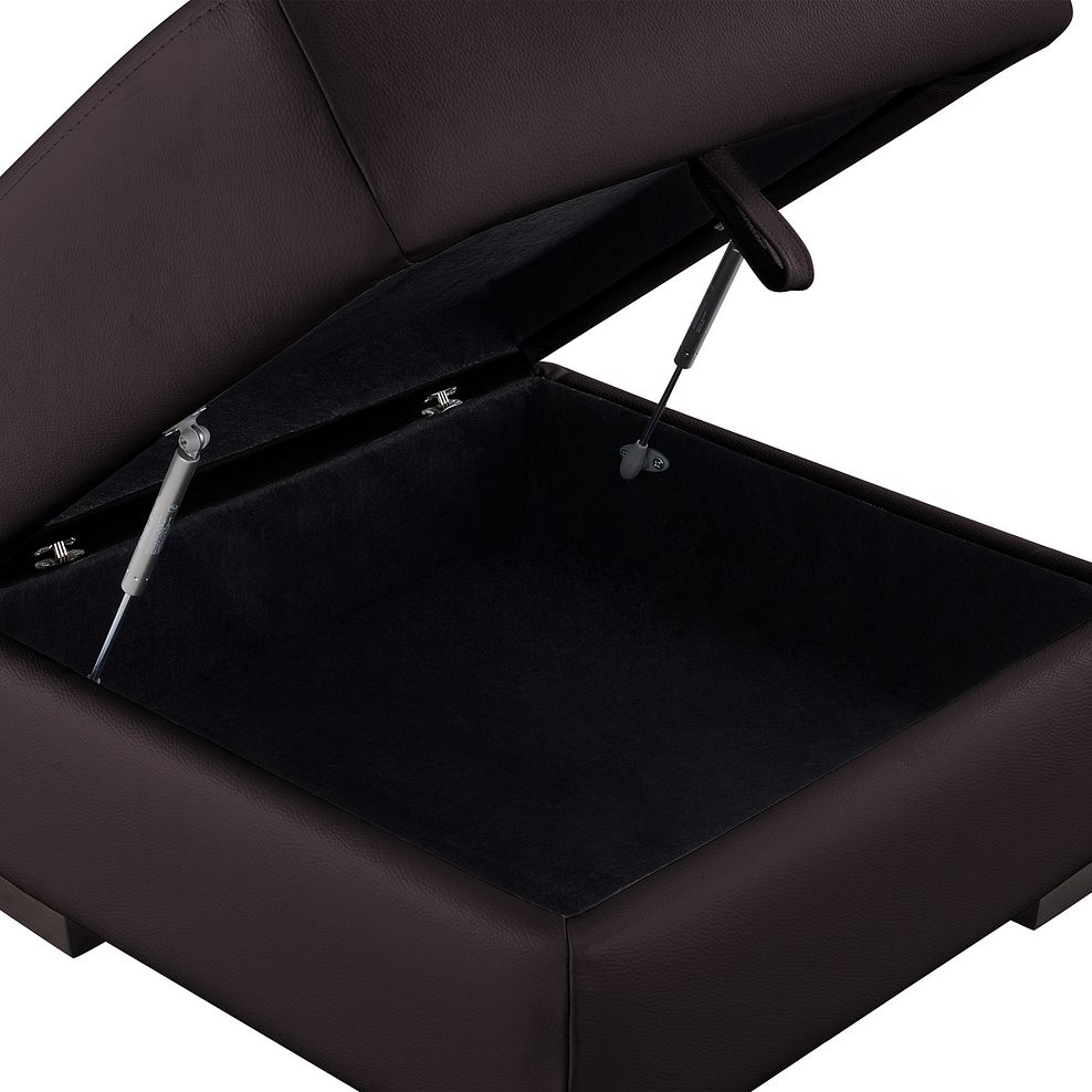 Milano Storage Footstool in Dark Brown Leather 7