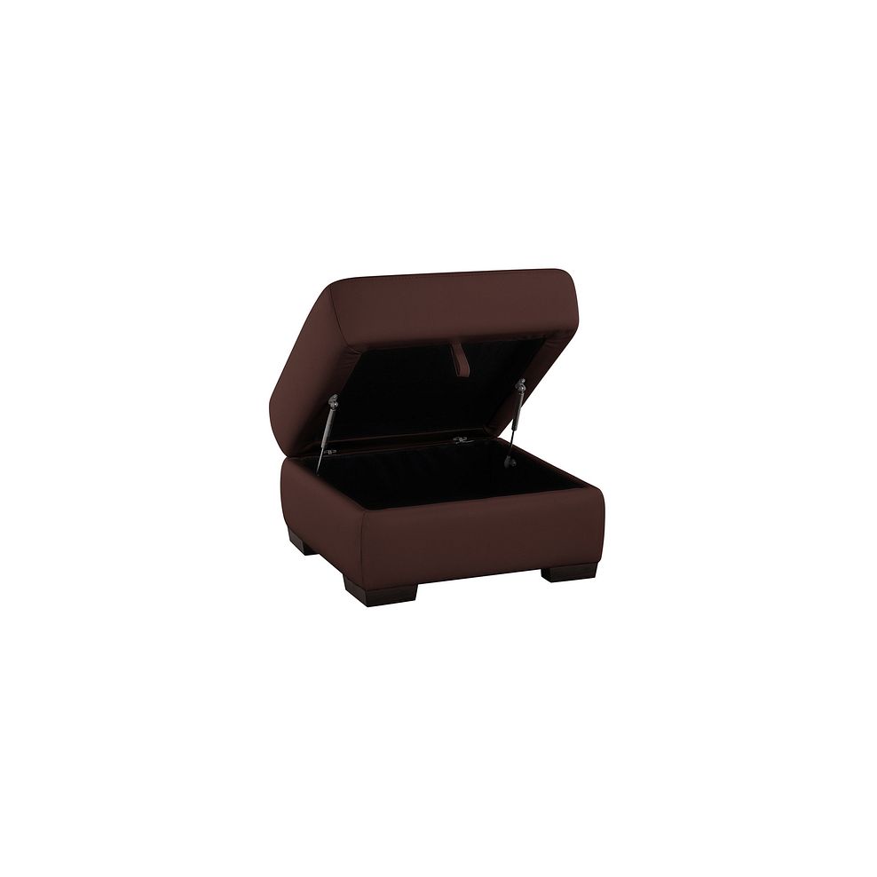 Milano Storage Footstool in Chestnut Leather 3
