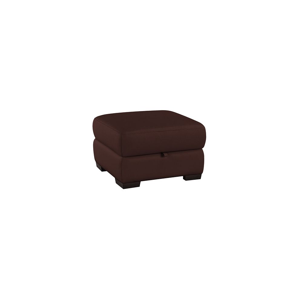 Milano Storage Footstool in Chestnut Leather Thumbnail 1