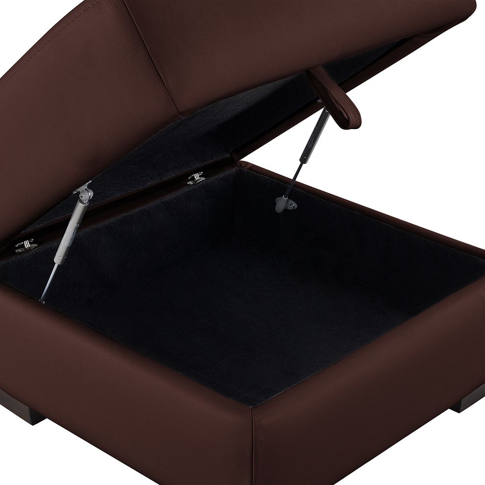 Milano Storage Footstool in Chestnut Leather 7