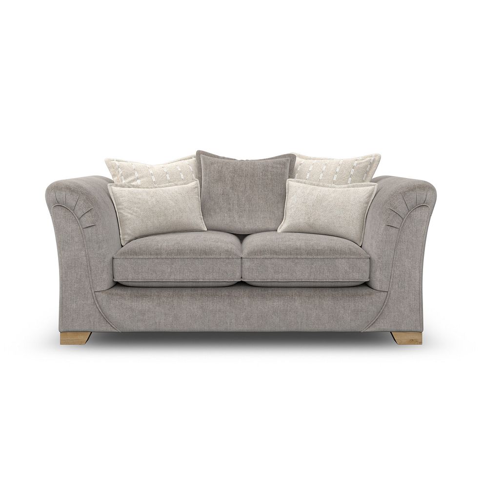 Milldale 2 Seater Pillow Back Sofa in Garda Acier Fabric with Linen Scatters 4