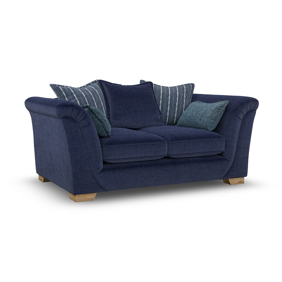 Milldale 2 Seater Pillow Back Sofa in Garda Atomic Fabric with Navy Scatters 1