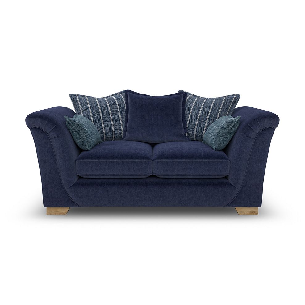 Milldale 2 Seater Pillow Back Sofa in Garda Atomic Fabric with Navy Scatters 2