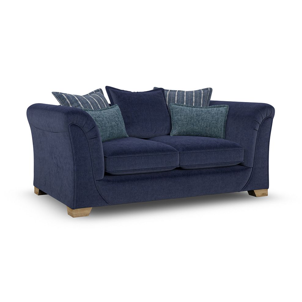 Milldale 2 Seater Pillow Back Sofa in Garda Atomic Fabric with Navy Scatters 3