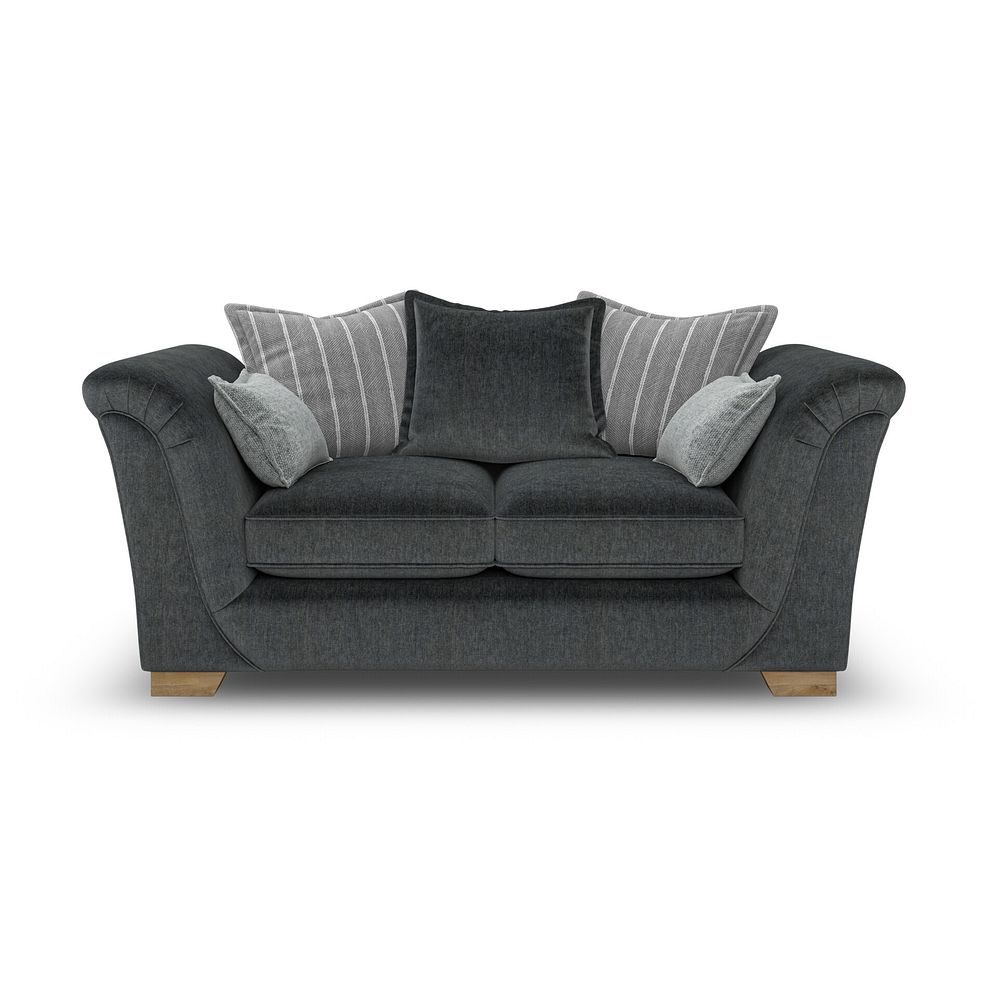 Milldale 2 Seater Pillow Back Sofa in Garda Carbon Fabric with Grey Scatters 2