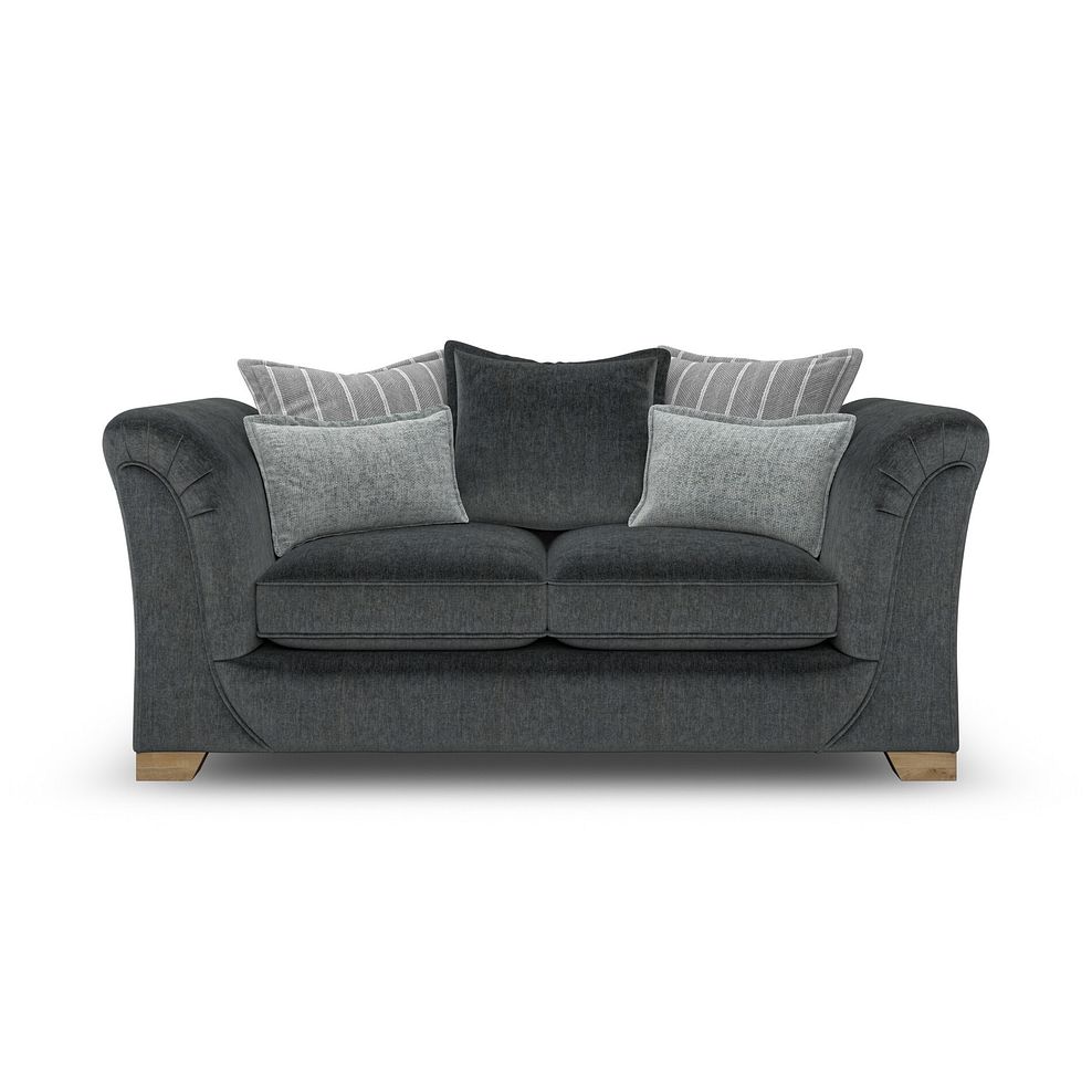 Milldale 2 Seater Pillow Back Sofa in Garda Carbon Fabric with Grey Scatters 4