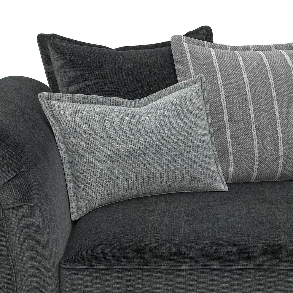 Milldale 2 Seater Pillow Back Sofa in Garda Carbon Fabric with Grey Scatters 8