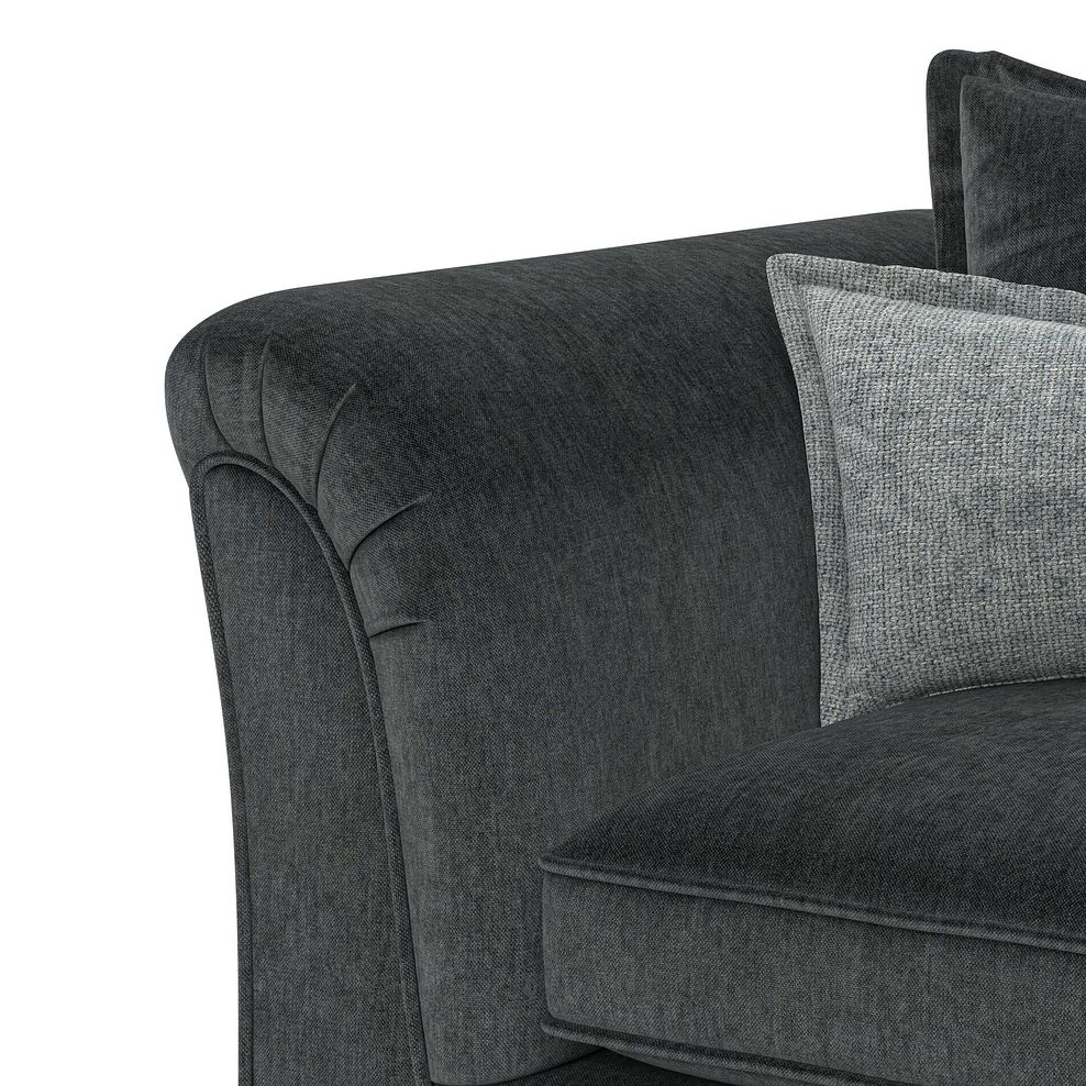 Milldale 2 Seater Pillow Back Sofa in Garda Carbon Fabric with Grey Scatters 9
