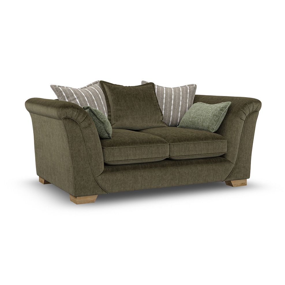 Milldale 2 Seater Pillow Back Sofa in Garda Seaweed Fabric with Earth Scatters 1