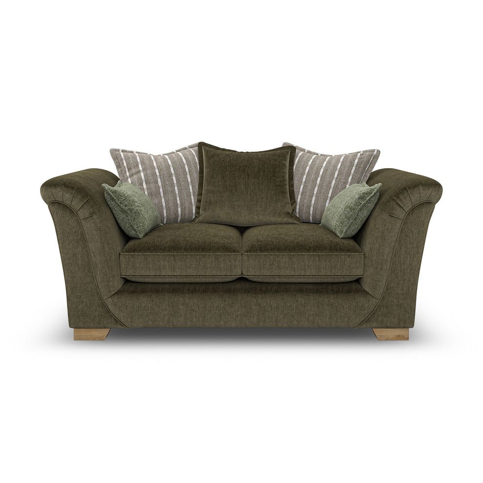Milldale 2 Seater Pillow Back Sofa in Garda Seaweed Fabric with Earth Scatters 2