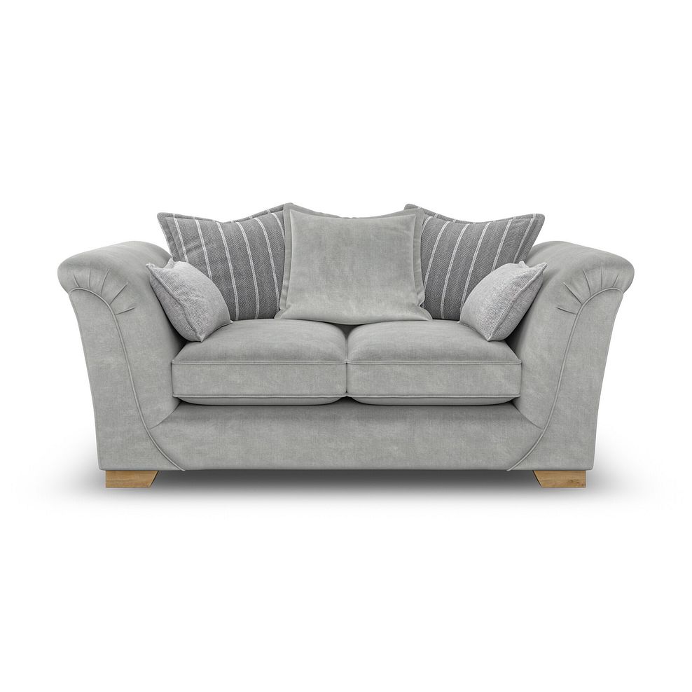 Milldale 2 Seater Pillow Back Sofa in Garda Showers Fabric with Grey Scatters 2