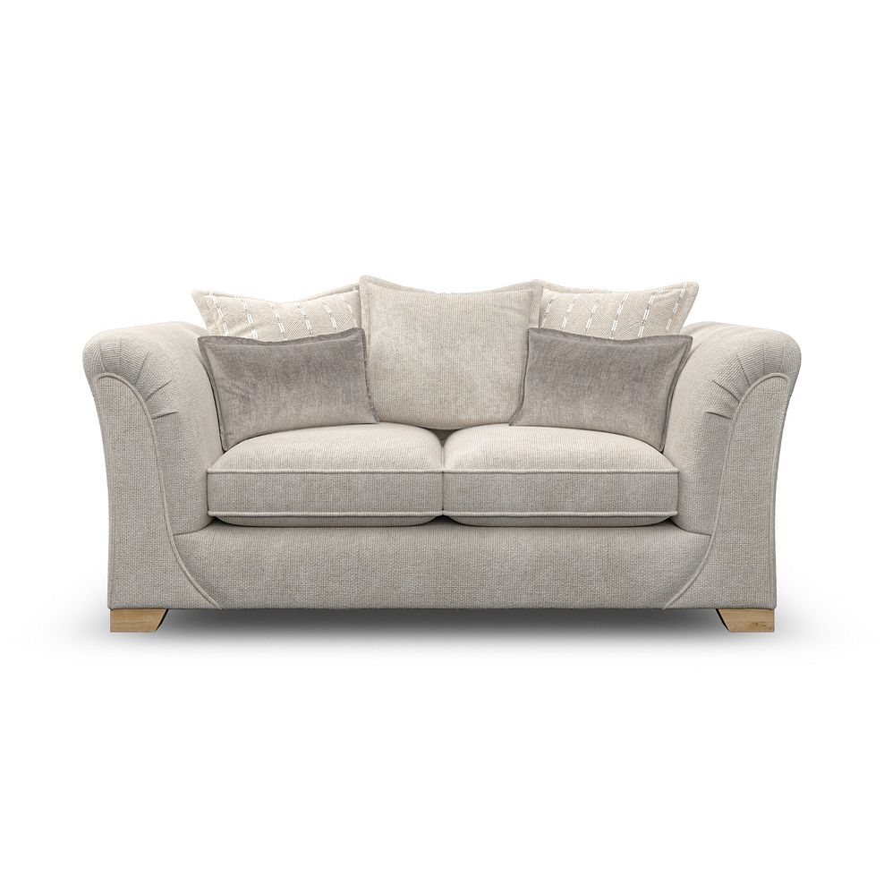 Milldale 2 Seater Pillow Back Sofa in Milo Cream Fabric with Linen Scatters 4